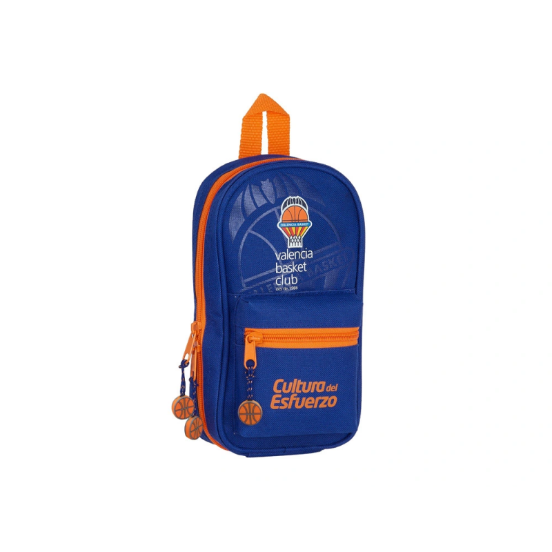 Plumier escolar safta valencia basket club mochila con 4 portatodos llenos 120x50x230 mm