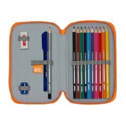 Plumier escolar safta valencia basket club doble cremallera 28 piezas 125x40x195 mm