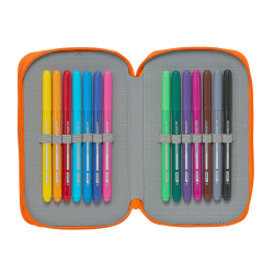 Plumier escolar safta valencia basket club doble cremallera 28 piezas 125x40x195 mm