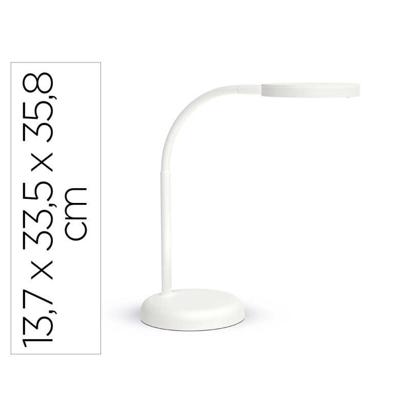 Lampara de escritorio maul led 5w 769lm luz calida brazo y cabezal giratorios blanca