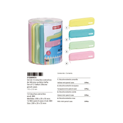 Set 12 portatodos estrechos silicona surtidos sets y expositor portatodos silicona safta 170x210 mm