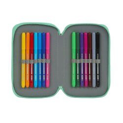 Plumier escolar safta blackfit8 /'turquesa/' doble cremallera 28 piezas 125x40x195 mm