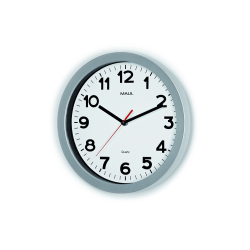 Reloj maul step de pared redondo 30 cm diametro electrico color plata