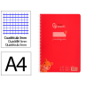 Cuaderno espiral liderpapel a4 pautaguia tapa plastico 80h 90gr cuadro pautado 3mm con margen color rojo