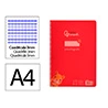 Cuaderno espiral liderpapel a4 pautaguia tapa plastico 80h 90gr cuadro pautado 3mm con margen color rojo