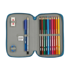 Plumier escolar safta blackfit8 /'egeo/' doble cremallera 28 piezas 125x40x195 mm