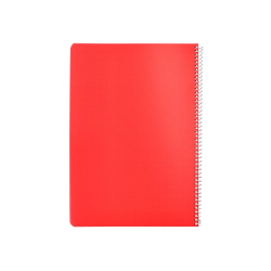 Cuaderno espiral liderpapel a4 pautaguia tapa plastico 80h 90gr cuadro pautado 3mm con margen color rojo