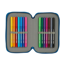 Plumier escolar safta blackfit8 /'oxford/' doble cremallera 28 piezas 125x40x195 mm