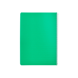 Cuaderno espiral liderpapel a4 pautaguia tapa plastico 80h 90gr cuadro pautado 3mm con margen color verde