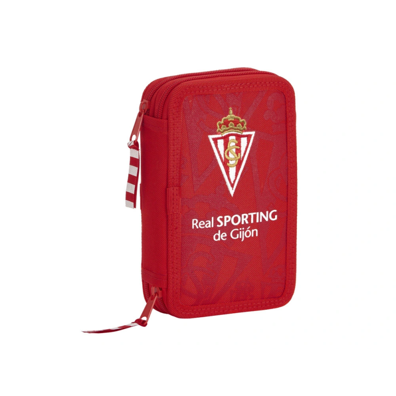 Plumier escolar safta sporting de gijon doble cremallera 28 piezas 125x40x195 mm