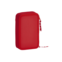 Plumier escolar safta sporting de gijon doble cremallera 28 piezas 125x40x195 mm