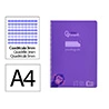 Cuaderno espiral liderpapel a4 pautaguia tapa plastico 80h 90gr cuadro pautado 3 mm con margen color lila