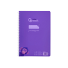 Cuaderno espiral liderpapel a4 pautaguia tapa plastico 80h 90gr cuadro pautado 3 mm con margen color lila