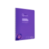 Cuaderno espiral liderpapel a4 pautaguia tapa plastico 80h 90gr cuadro pautado 3 mm con margen color lila