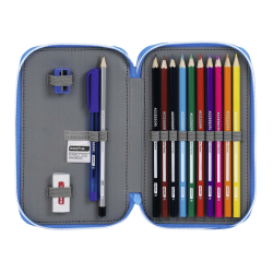 Plumier escolar safta r.c.d. español doble cremallera 28 piezas 125x40x195 mm