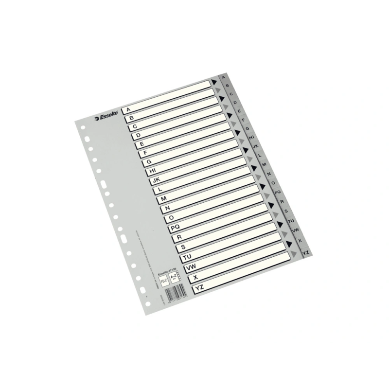Separador alfabetico esselte polipropileno a-z din a4 con caratula