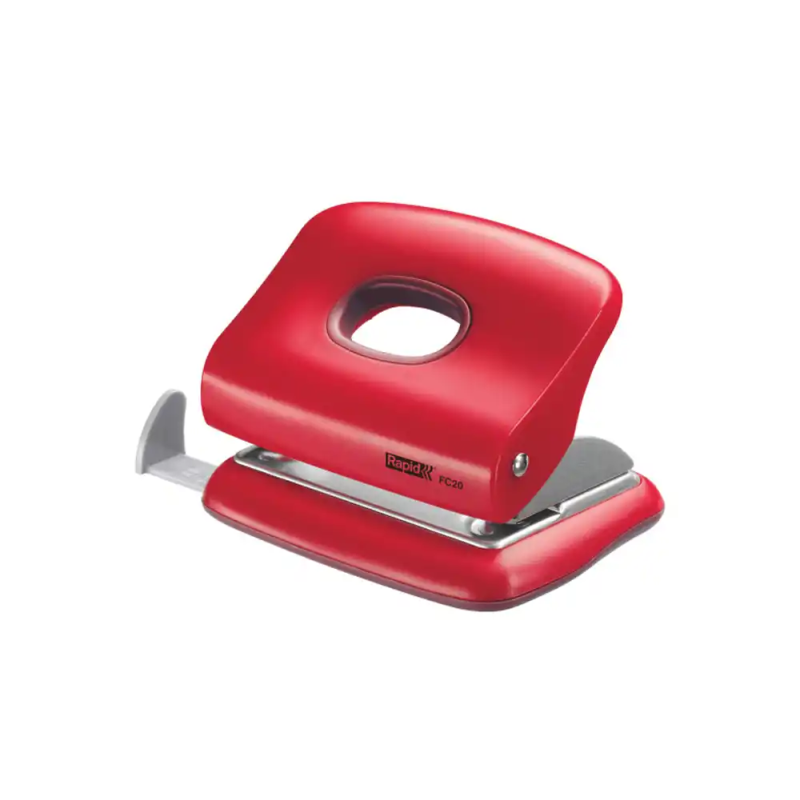 Taladrador rapid fc20 plastico color rojo capacidad 20 hojas