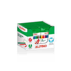 Rotulador alpino standard lote 12 cajas 12 colores surtidos + 6 cajas 24 colores surtidos (3 gratis)
