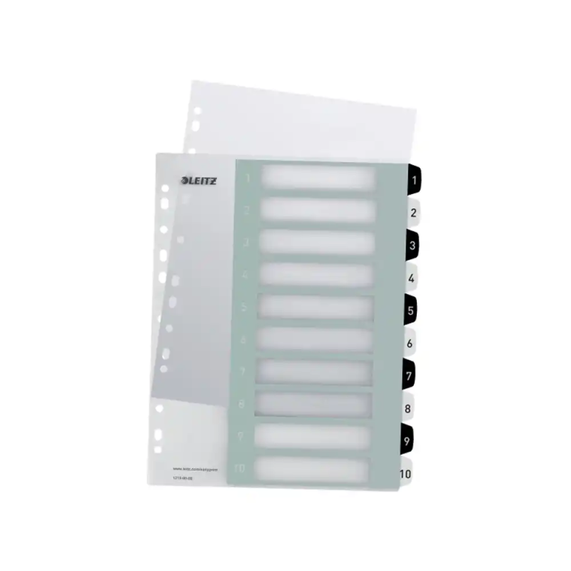 Separador leitz wow numerico 1-10 imprimible polipropileno blanco/negro din a4 multitaladro