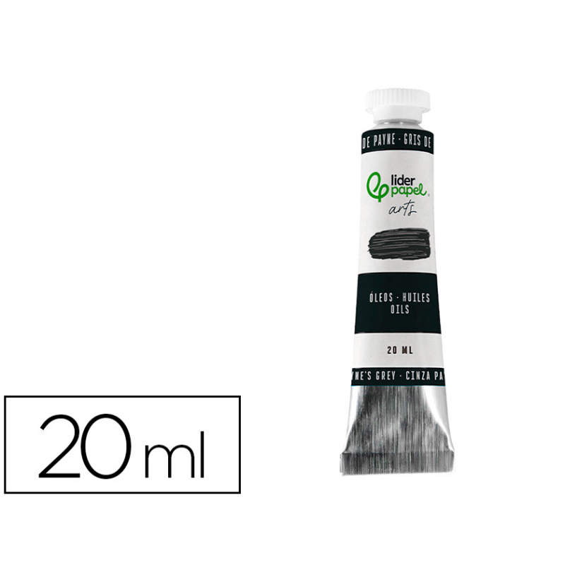 Pintura al oleo liderpapel tubo de aluminio de 20 ml color gris de payne