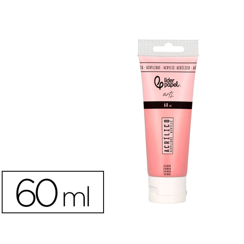 Pintura acrilica liderpapel tubo de plastico de 60 ml color salmon