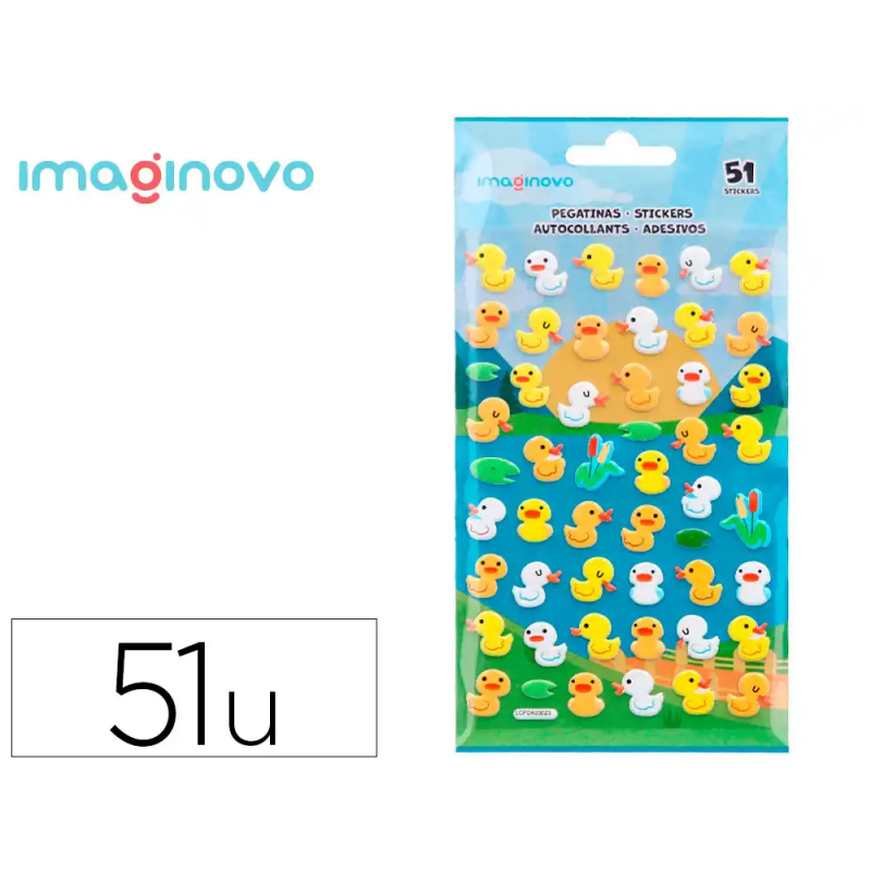 Pegatinas imaginovo cute animales patos con relieve 190x105 mm en blister