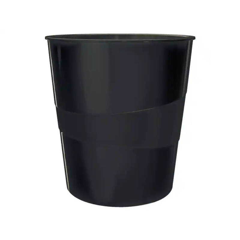 Papelera plastico leitz wow color negro 15 litros