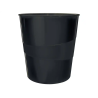 Papelera plastico leitz wow color negro 15 litros