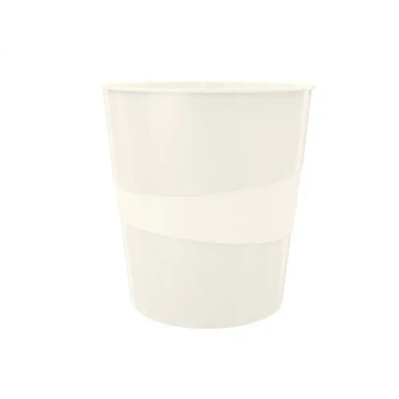 Papelera plastico leitz wow color blanco 15 litros