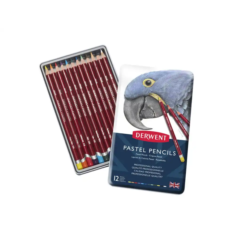 Lapices de colores derwent pastel caja metalica 12 unidades colores surtidos