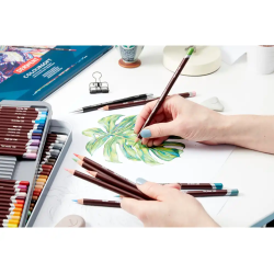 Lapices de colores derwent coloursoft caja metalica de 72 unidades colores surtidos