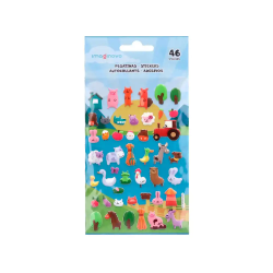 Pegatinas imaginovo cute animales granja con relieve 190x105 mm en blister