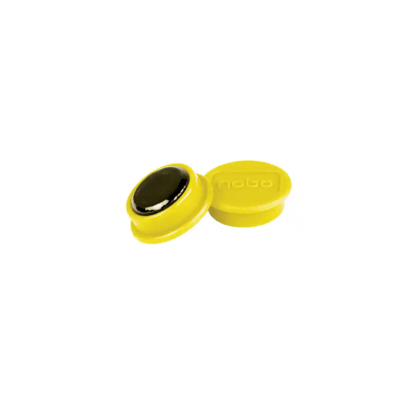 Iman para sujecion nobo 13 mm diametro color amarillo caja de 10 unidades