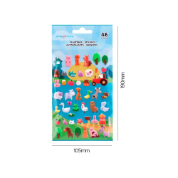 Pegatinas imaginovo cute animales granja con relieve 190x105 mm en blister