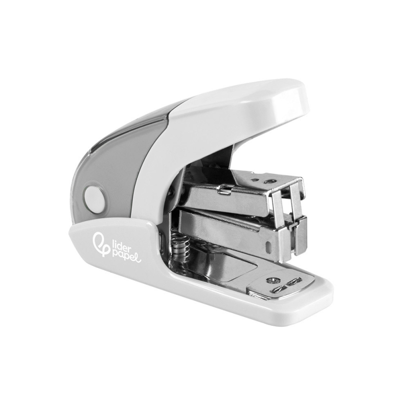 Grapadora liderpapel micro con regalo de caja de 1000 grapas 24/6 26/6 capacidad 20 hojas blanco