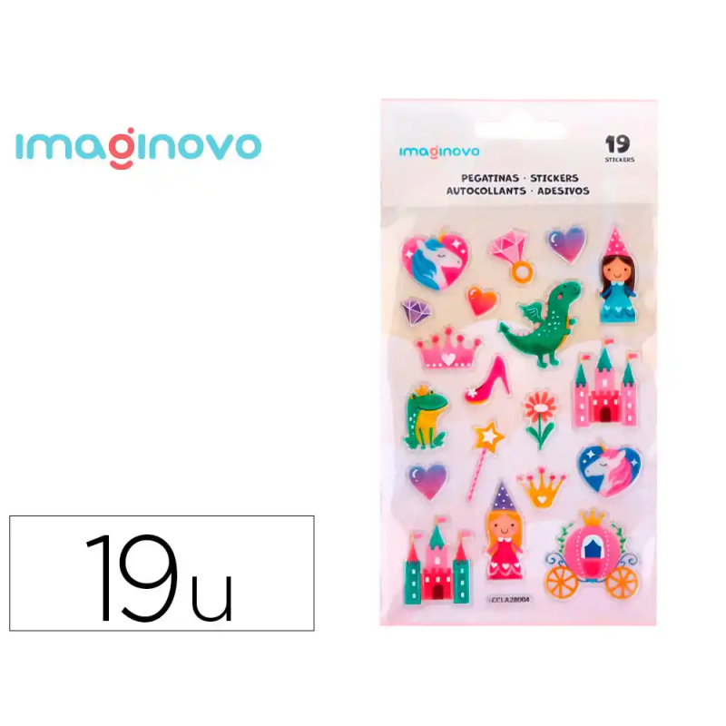Pegatinas imaginovo princesas magic dreams pvc 190x105 mm en blister