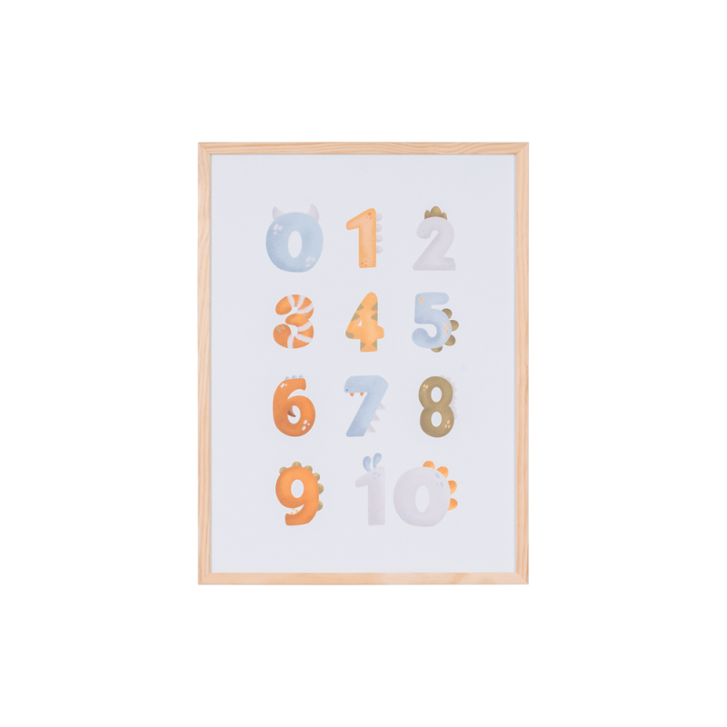 Pizarra blanca bi-office magnetica acero lacado blanco marco de madera con numeros para niños 600x450 mm