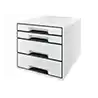 Fichero cajones sobremesa leitz wow desk cube 4 cajones color negro/blanco 287x270x363 mm