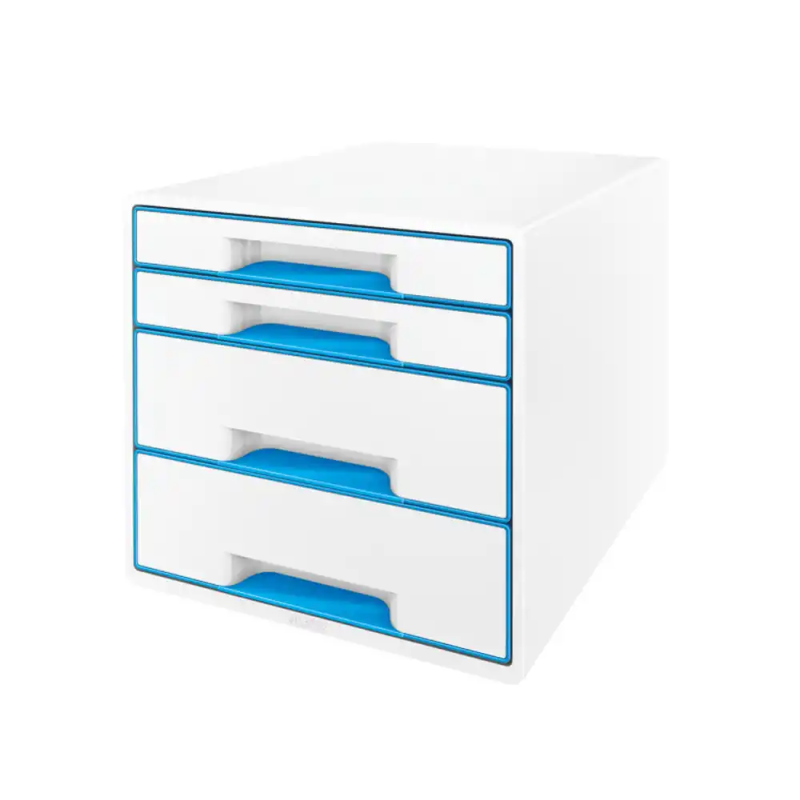 Fichero cajones sobremesa leitz wow desk cube 4 cajones color azul/blanco 287x270x363 mm