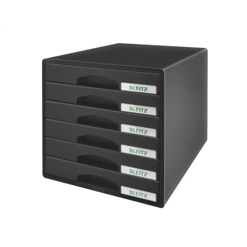 Fichero cajones sobremesa leitz plus 6 cajones color negro 287x270x363 mm