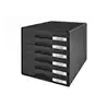 Fichero cajones sobremesa leitz plus 6 cajones color negro 287x270x363 mm