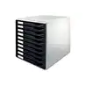 Fichero cajones sobremesa leitz para formularios 10 cajones color negro/gris 285x290x355 mm