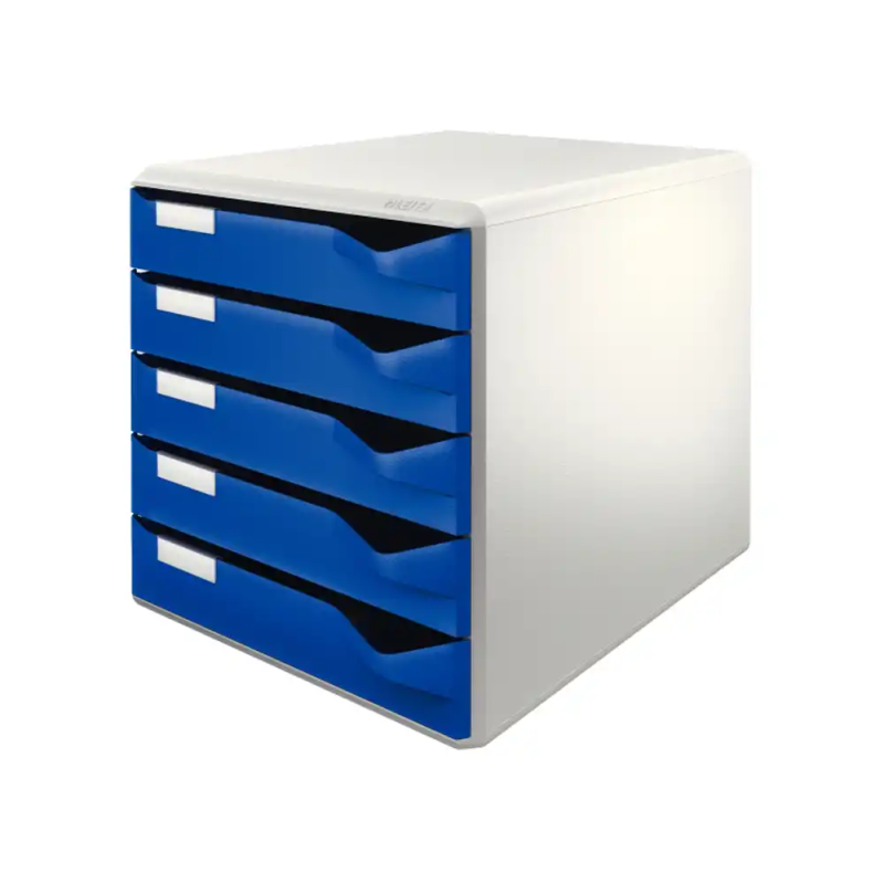 Fichero cajones sobremesa leitz para correspondencia 5 cajones color azul/gris 285x290x355 mm