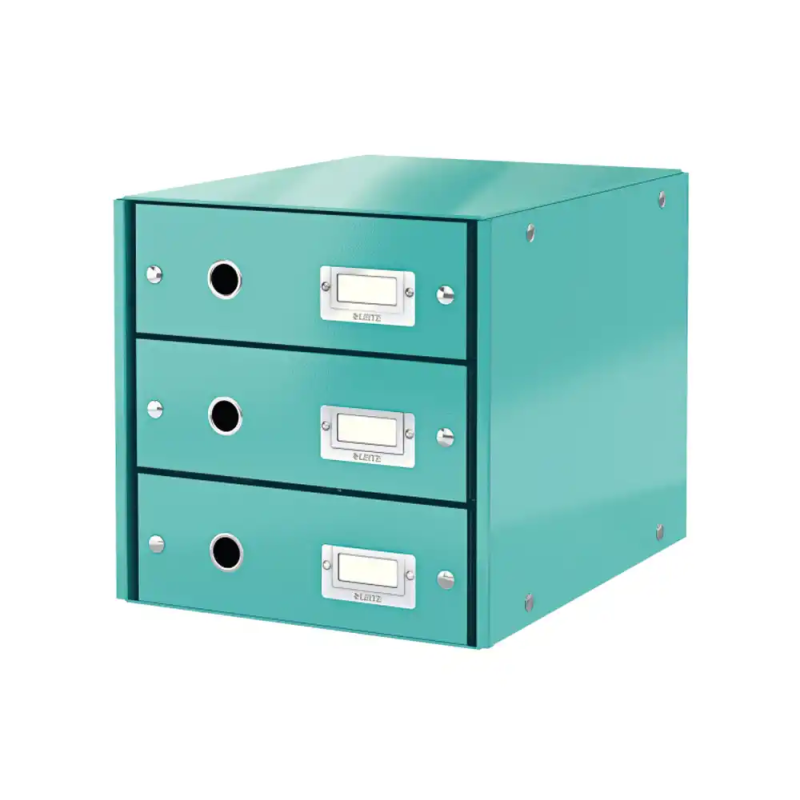 Fichero cajones sobremesa leitz click&store 3 cajones color turquesa 290x283x360 mm