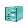 Fichero cajones sobremesa leitz click&store 3 cajones color turquesa 290x283x360 mm