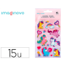 Pegatinas imaginovo unicornios magic dreams con brillo 190x105 mm en blister