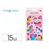 Pegatinas imaginovo unicornios magic dreams con brillo 190x105 mm en blister