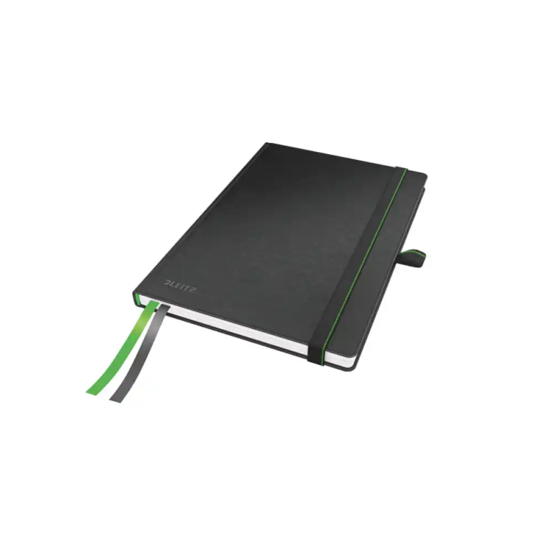 Cuaderno con gomilla leitz tapa dura a5 80 hojas horizontal color negro