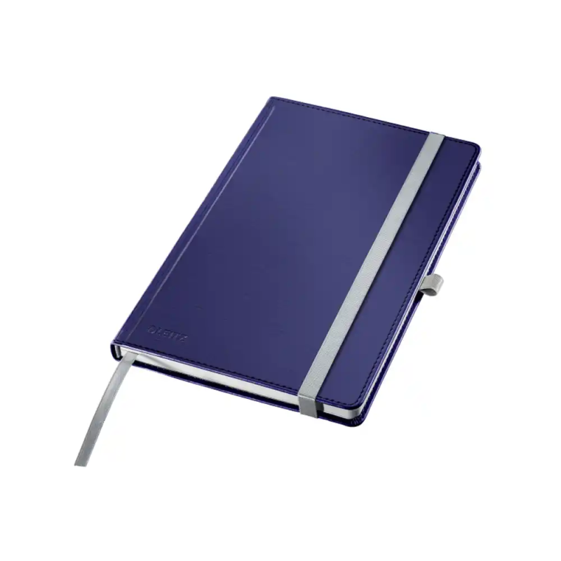 Cuaderno con gomilla leitz tapa dura a5 80 hojas cuadricula color azul titan