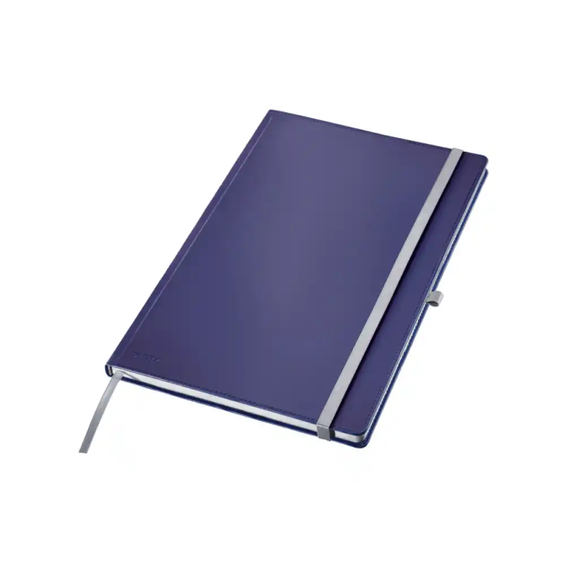 Cuaderno con gomilla leitz tapa dura a4 80 hojas cuadricula color azul titan